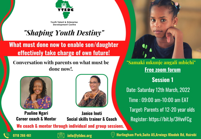 Shaping youth destiny Session 1 Flier